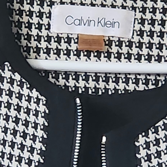Calvin Klein Women's Size 2 Black and White Checkered Blazer - Picture 5 of 9
